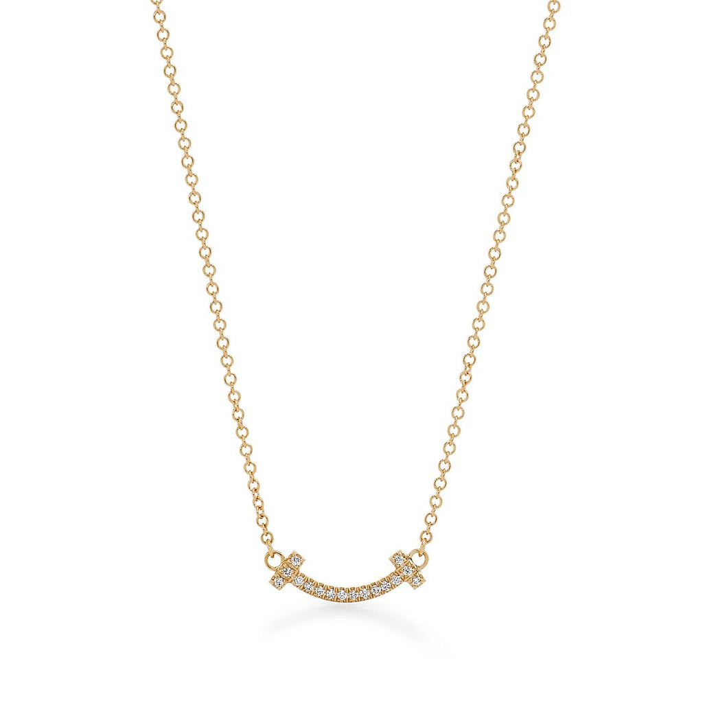 18K Tiffany Small Diamond Pendant Necklace