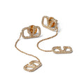 18K Valentino Crystal Valentino Signature Earrings