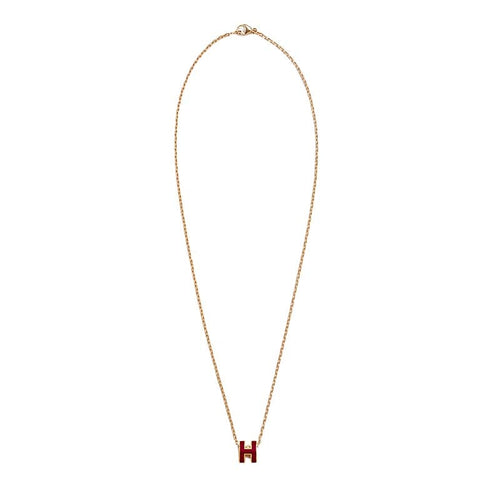 18K Mini Pop Hermes Red Necklace