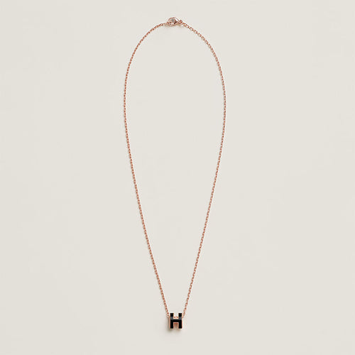 18K Mini Pop Hermes Black Necklace