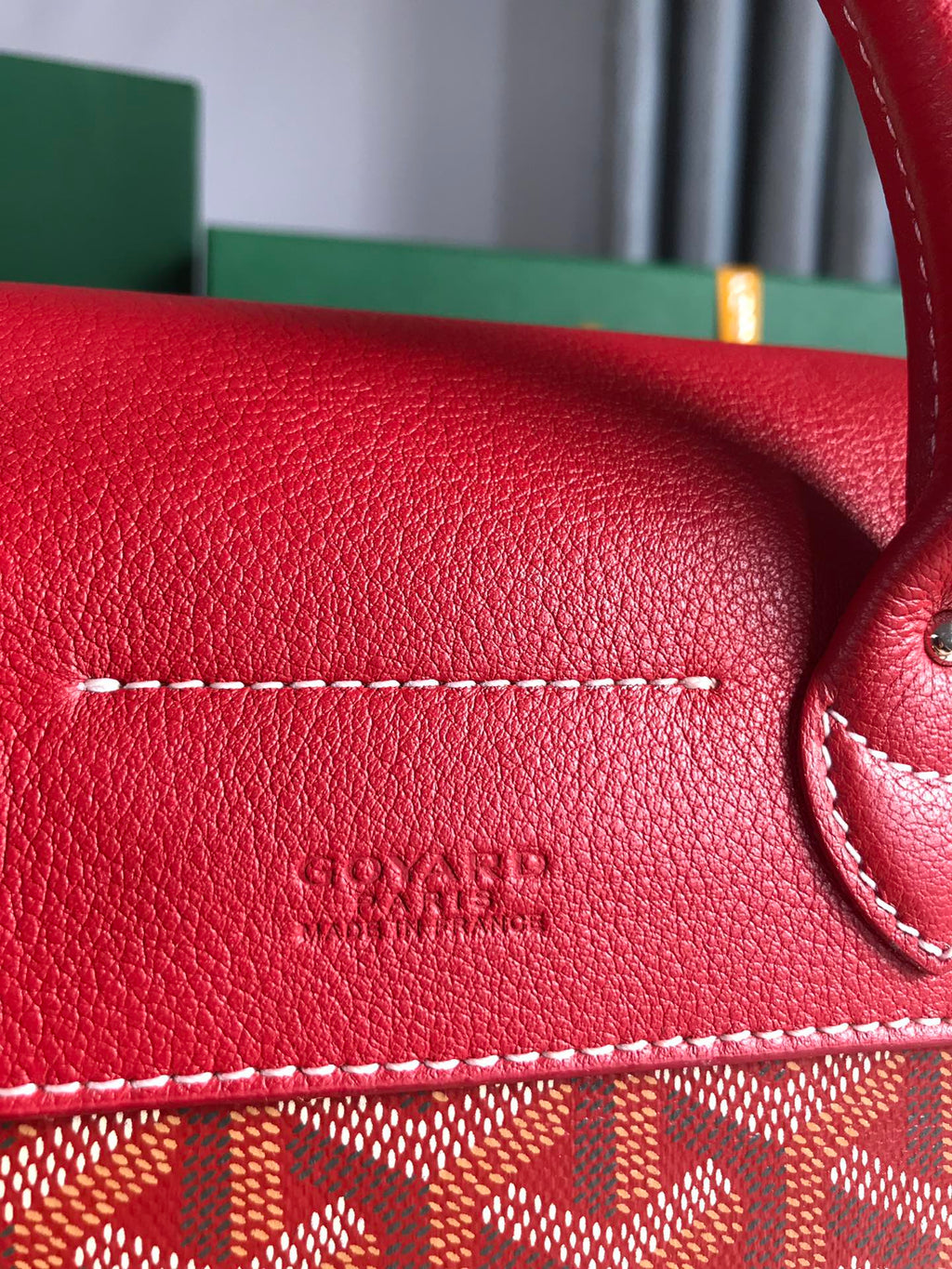 ALPIN MINI BACKPACK 21 IN CLASSIC RED LAMBSKIN AND GOYARDINE CANVAS