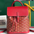 ALPIN MINI BACKPACK 21 IN CLASSIC RED LAMBSKIN AND GOYARDINE CANVAS