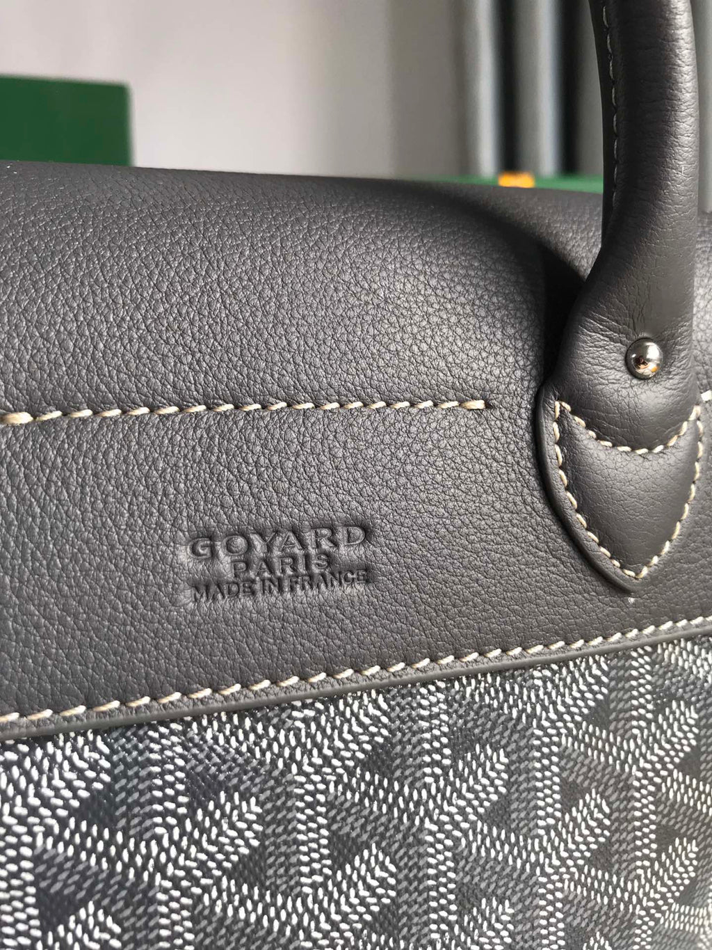 ALPIN MINI BACKPACK 21 IN GRAY LAMBSKIN AND GOYARDINE CANVAS