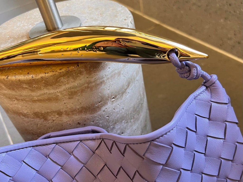 BOTTEGA VENETA SARDINE 33 WITH CHAIN IN LIGHT PURPLE LAMBSKIN