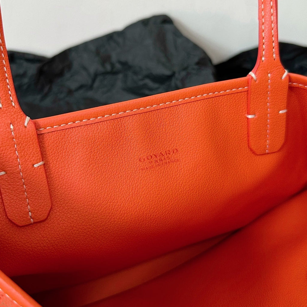 ANJOU MINI BAG 20 IN RED ORANGE GOYARDINE CANVAS AND CALFSKIN