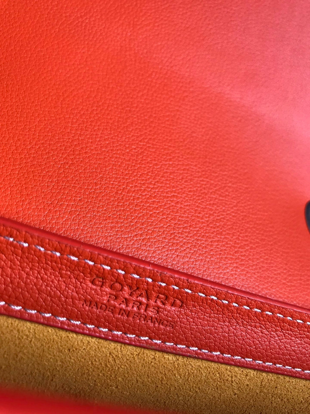 233 BAG 25 IN ORANGE CALFKIN AND GOYARDINE CANVAS
