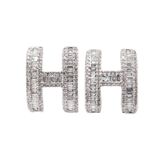 18K Pop Hermes Diamonds Earrings