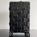 BOTTEGA VENETA 25S ODYSSEY CABIN 3D INTRECCIO PATTERN LUGGAGE 55 IN BLACK CALFSKIN