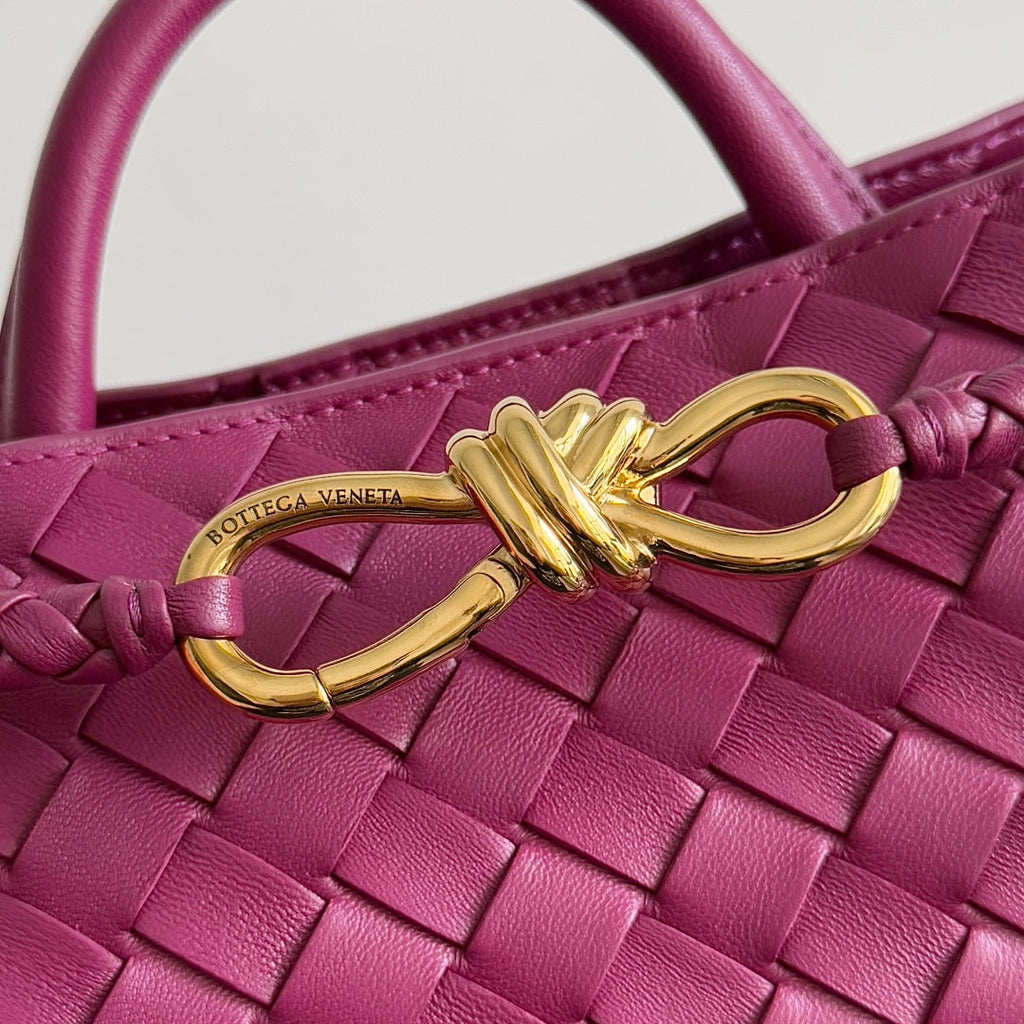 BOTTEGA VENETA 25S ANDIAMO 25 IN RASPBERRY PINK CALFSKIN