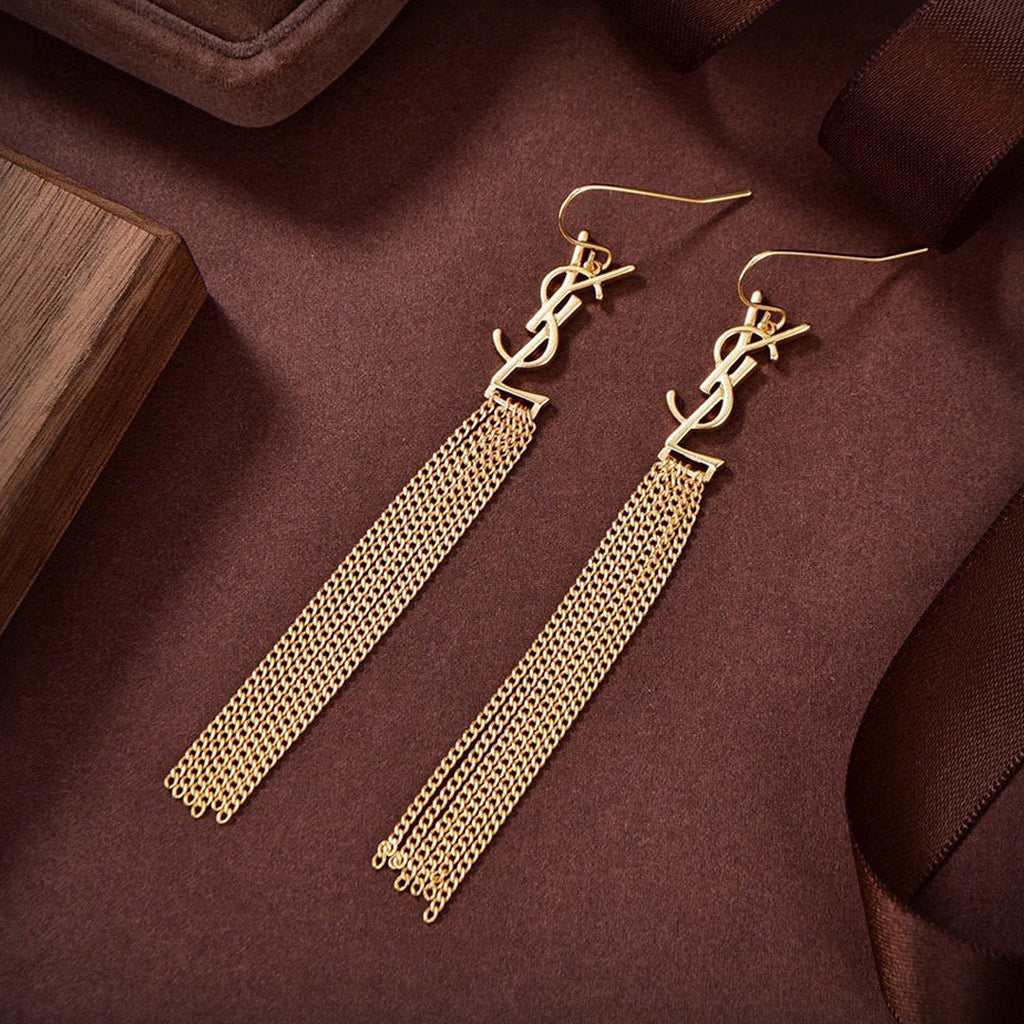 18K YSL Monogram Tassels Earrings