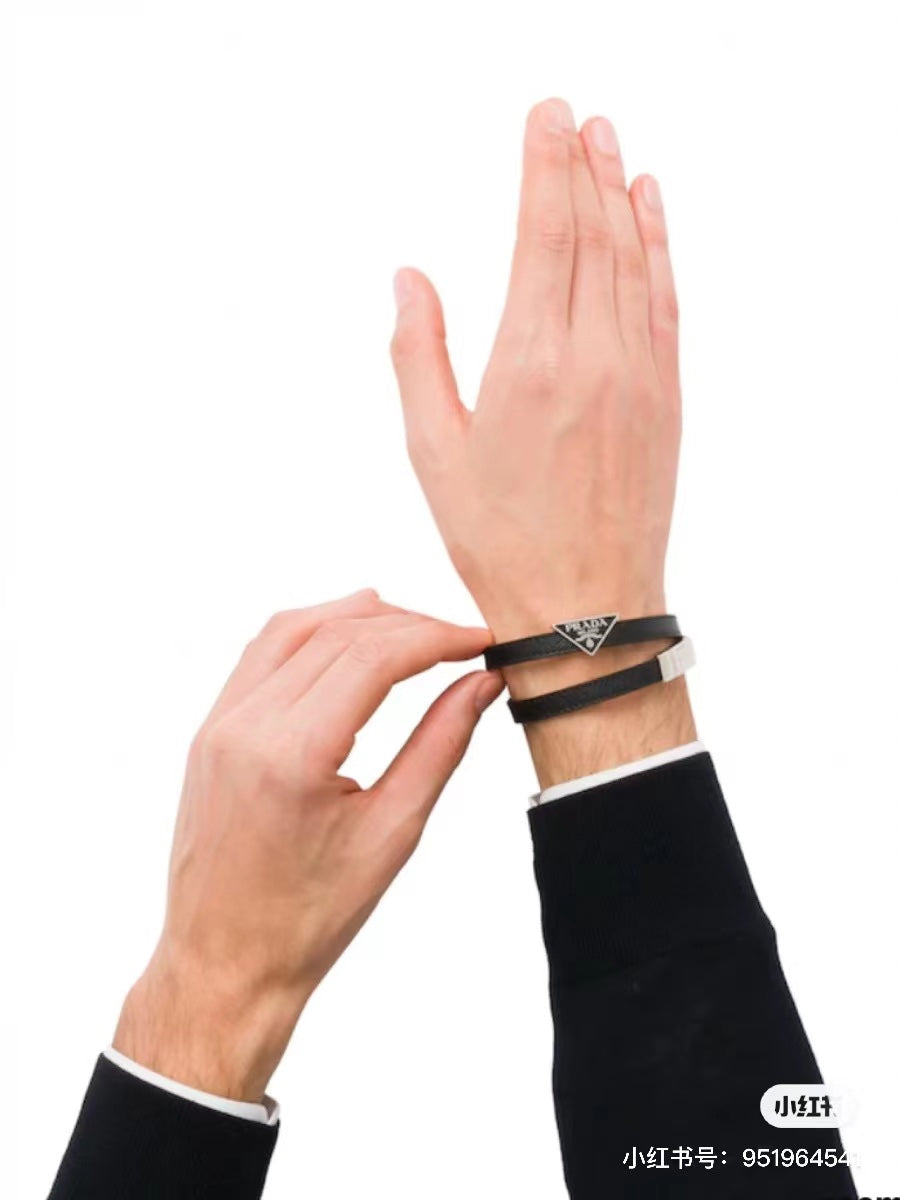 18K Prada Leather Bracelet