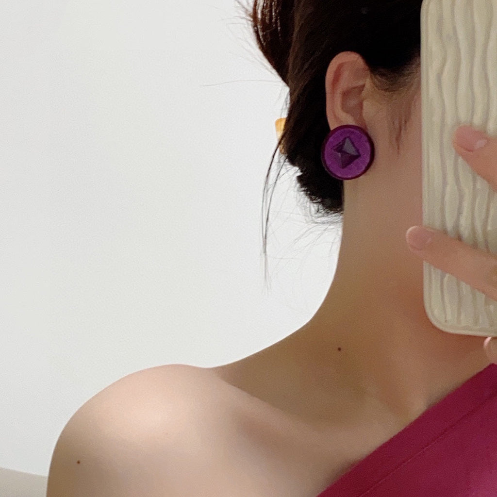 18K Vintage  Chanel Purple Earrings