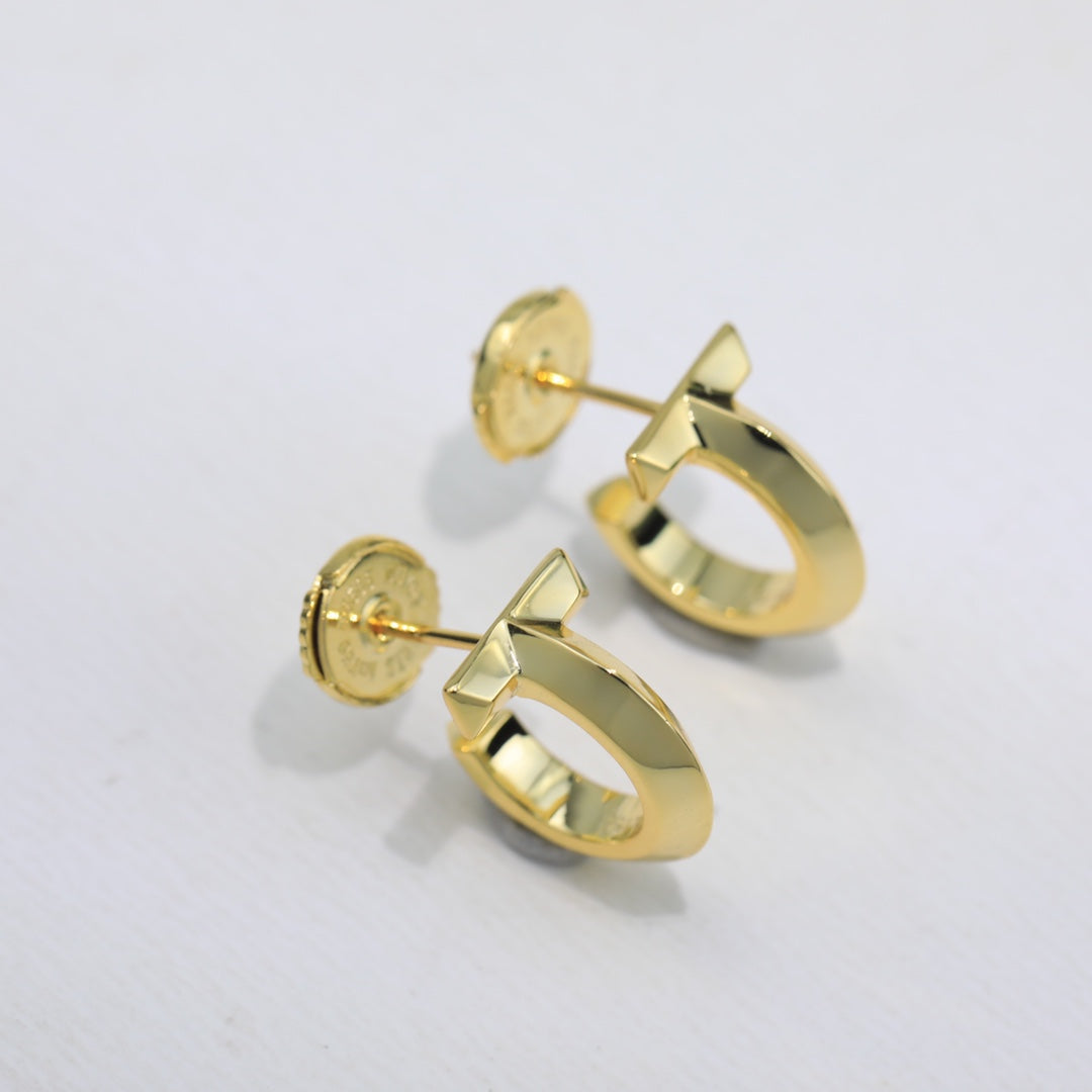 18K Tiffany Hoop Earrings