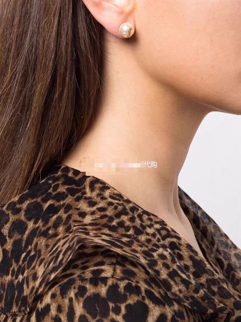 18K YSL Pearl Earrings