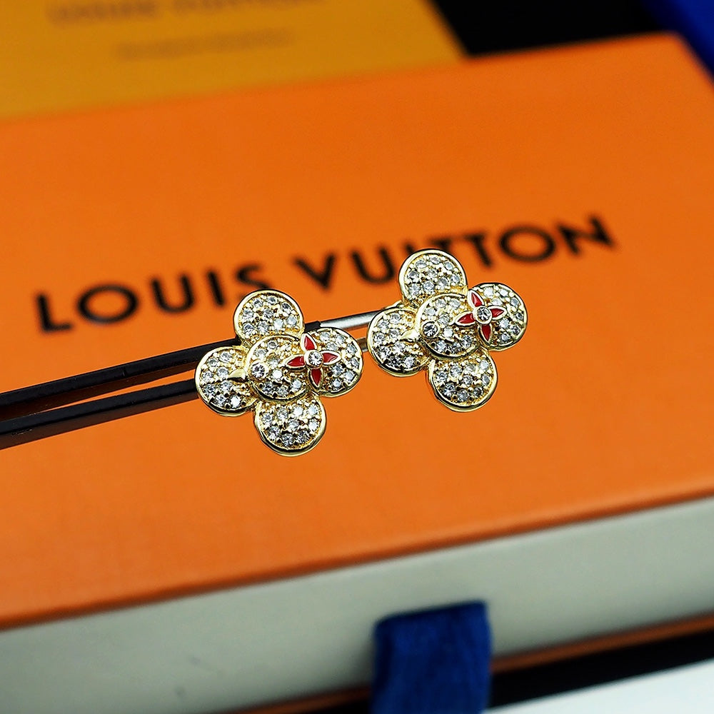 18K Louis Vuitton Vivienne Diamond Earrings