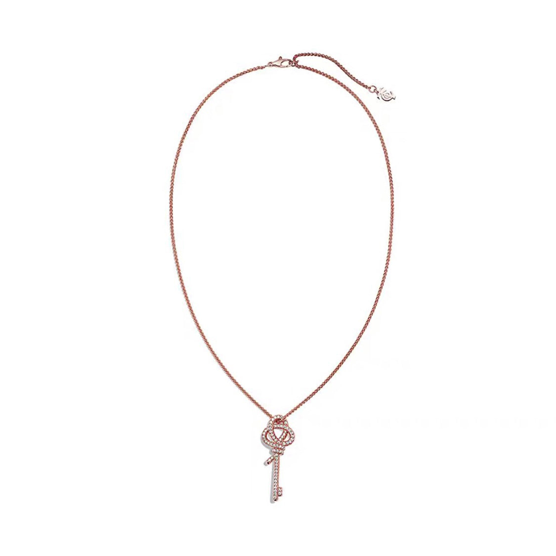 18K Tiffany Keys Woven Diamonds Large Necklace