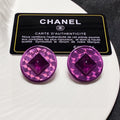 18K Vintage  Chanel Purple Earrings