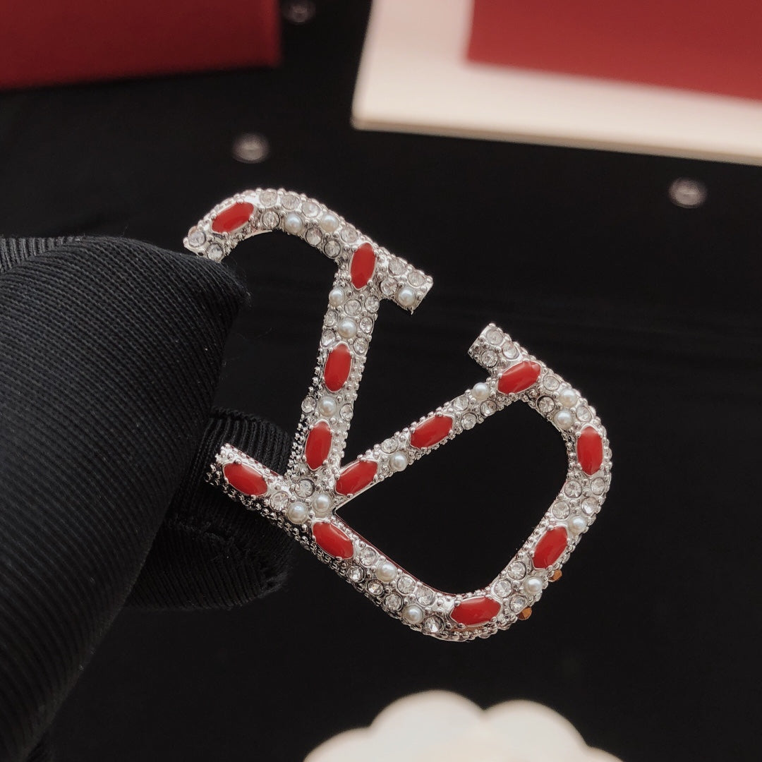 18K Valentino Red Crystal Earrings