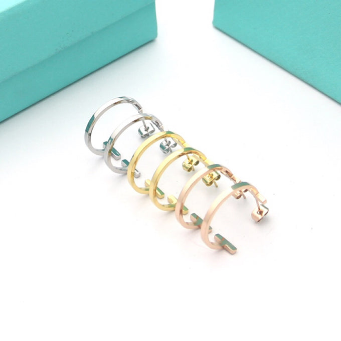 18K Tiffany Hoop Earrings