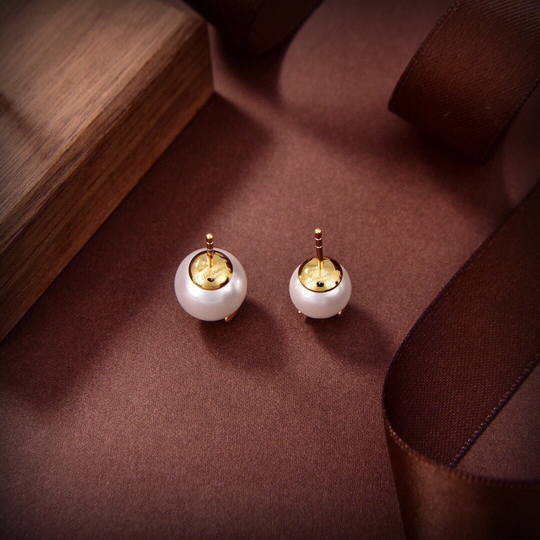 18K YSL Pearl Earrings