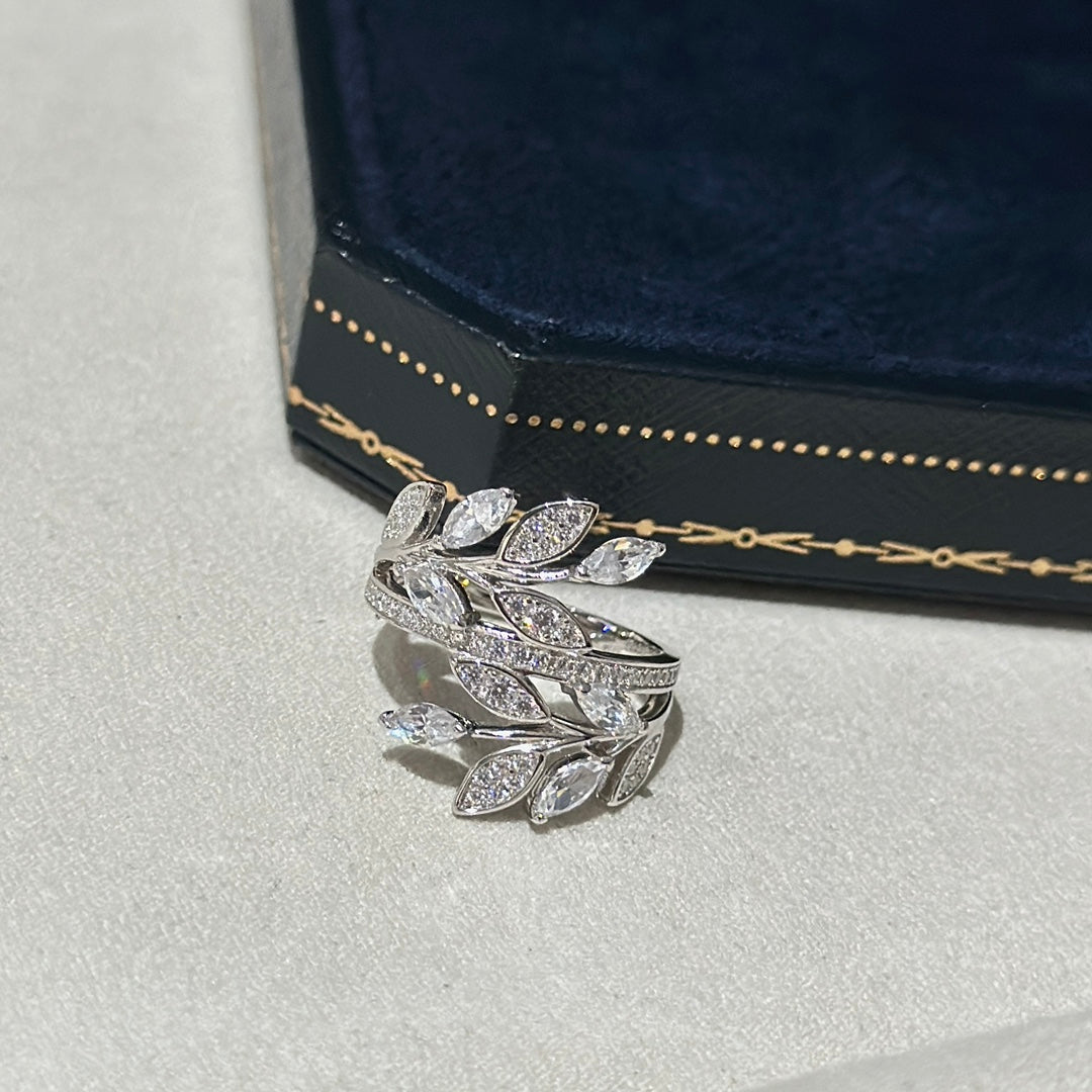 18K Tiffany Victoria Diamond Vine Bypass Ring