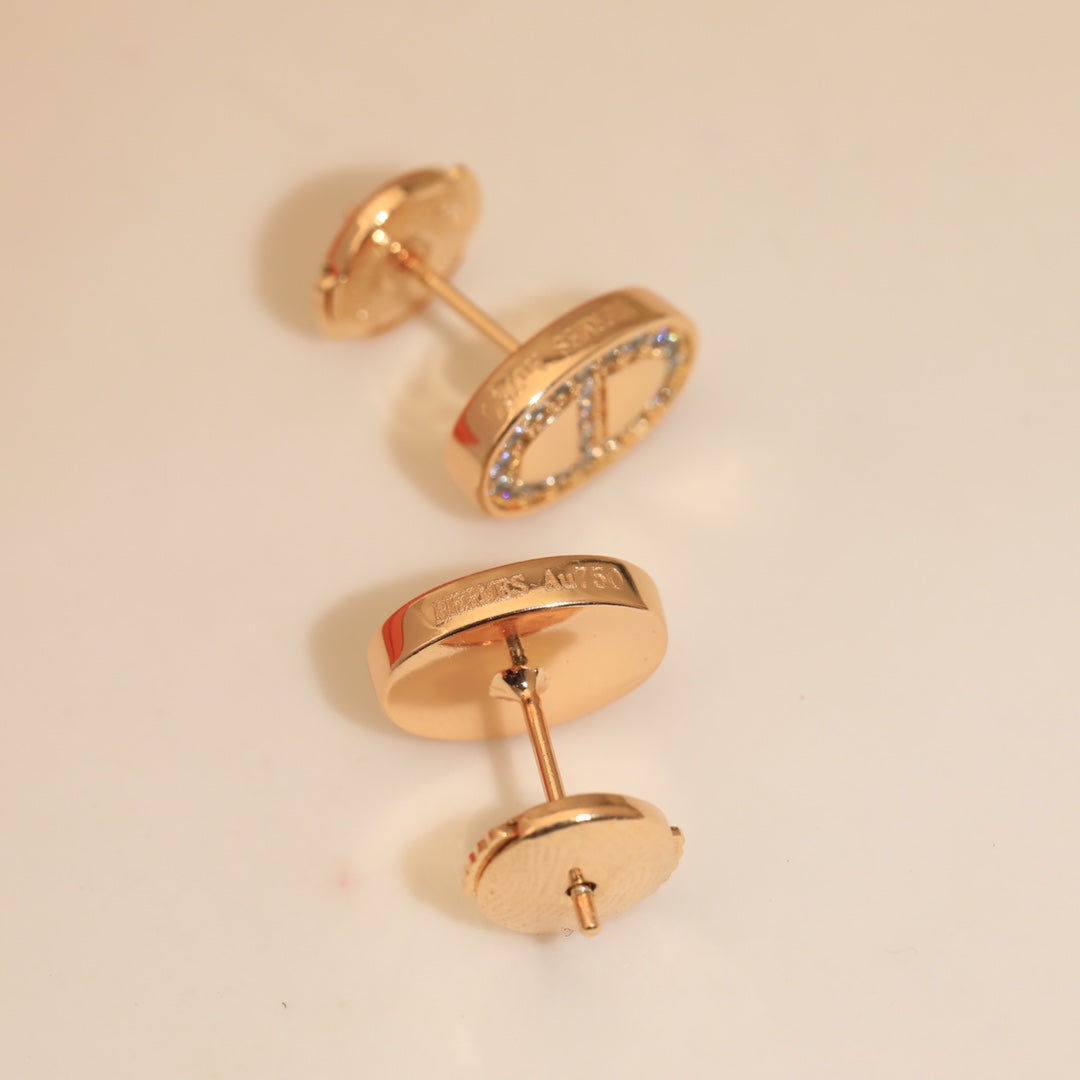 18K Mini Farandole Diamond Hermes Earrings