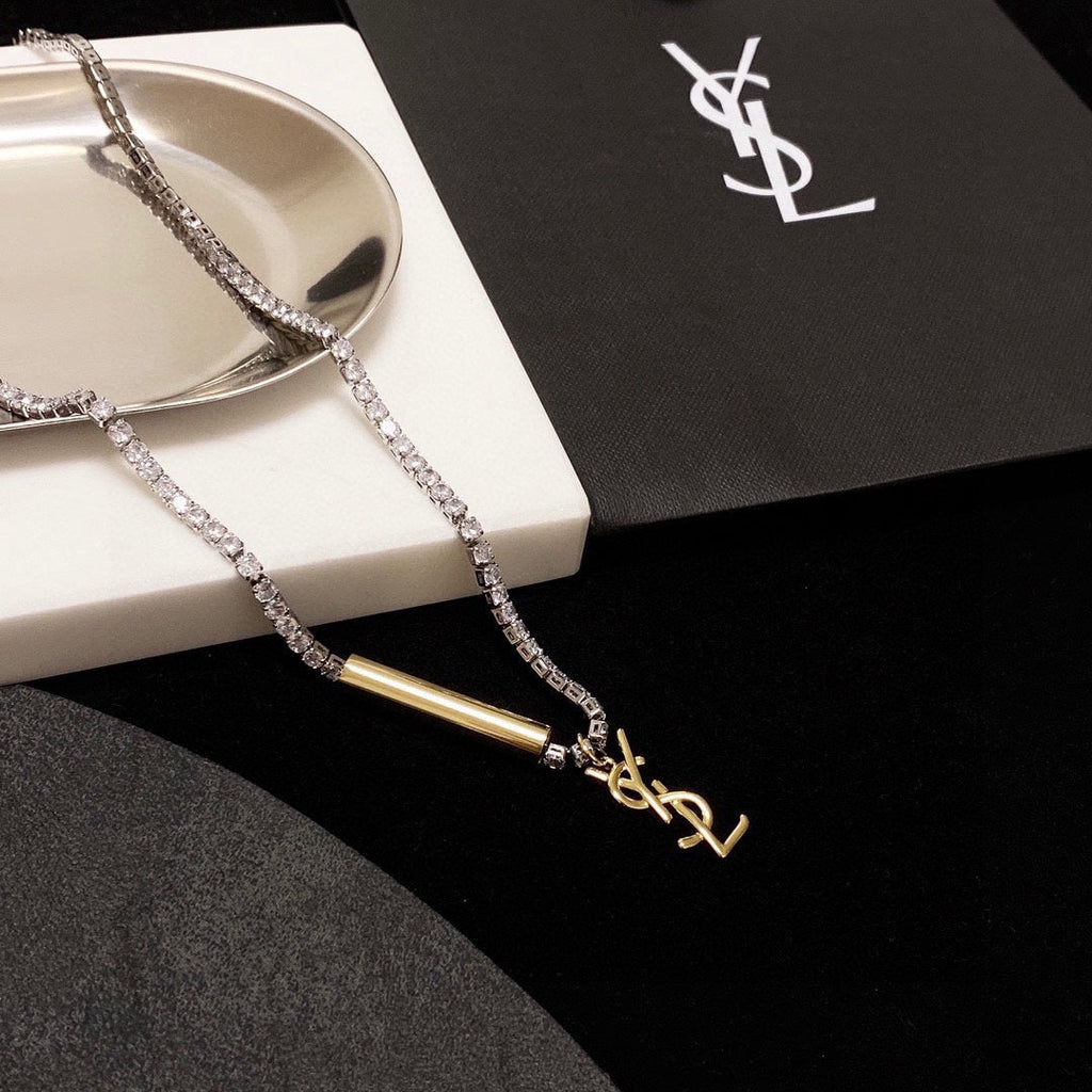18K YSL Chain Diamond Necklace