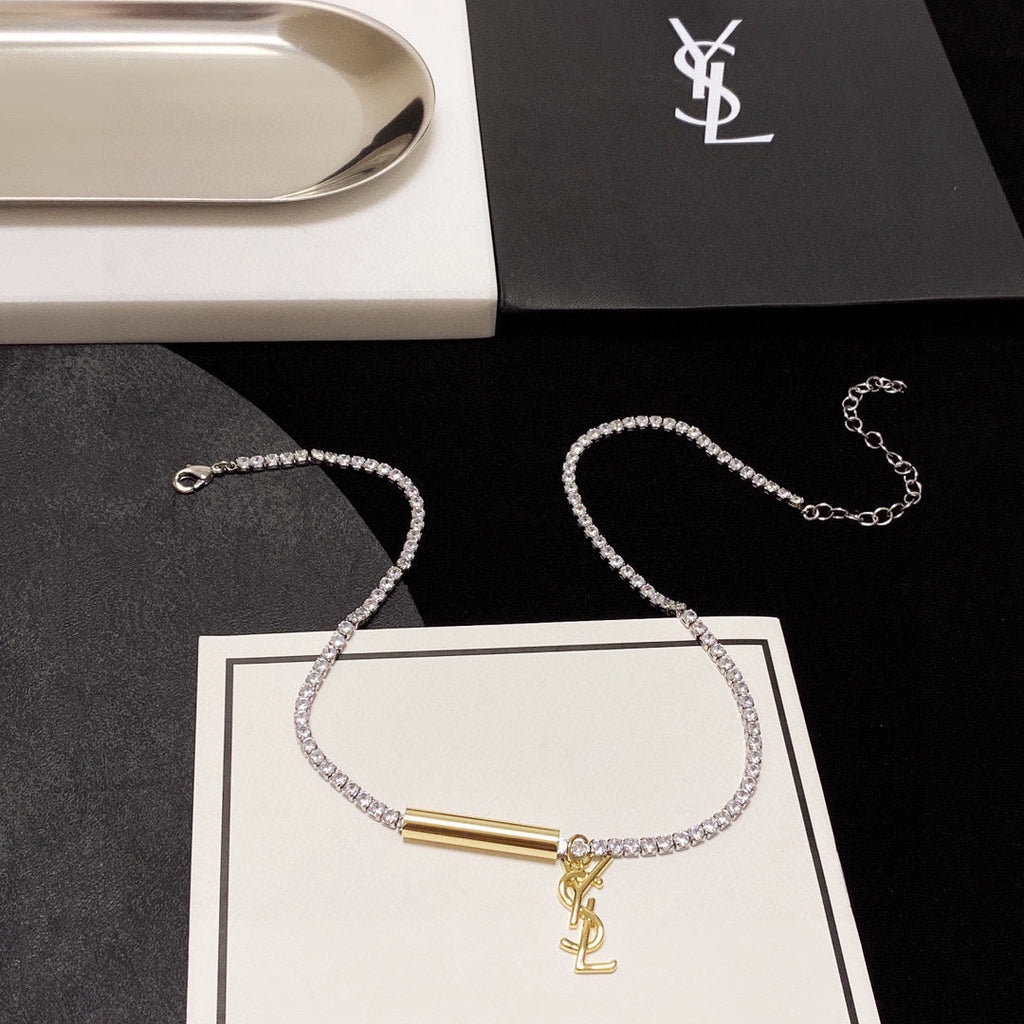 18K YSL Chain Diamond Necklace