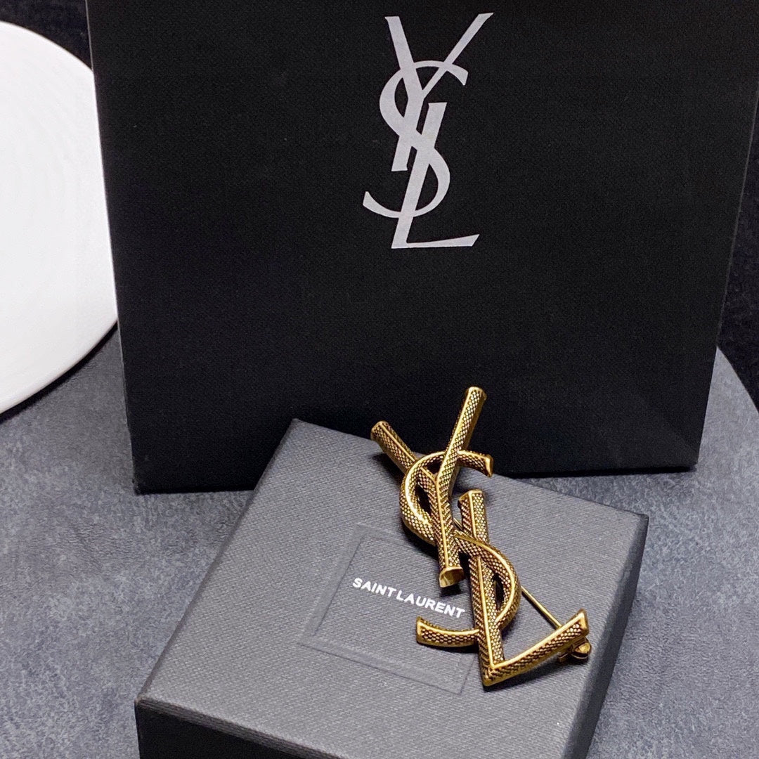 18K YSL Classic Brooch