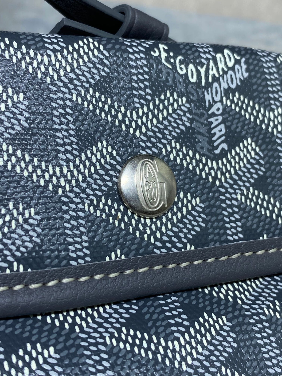 ANJOU MINI BAG 20 IN GREY GOYARDINE CANVAS AND CALFSKIN