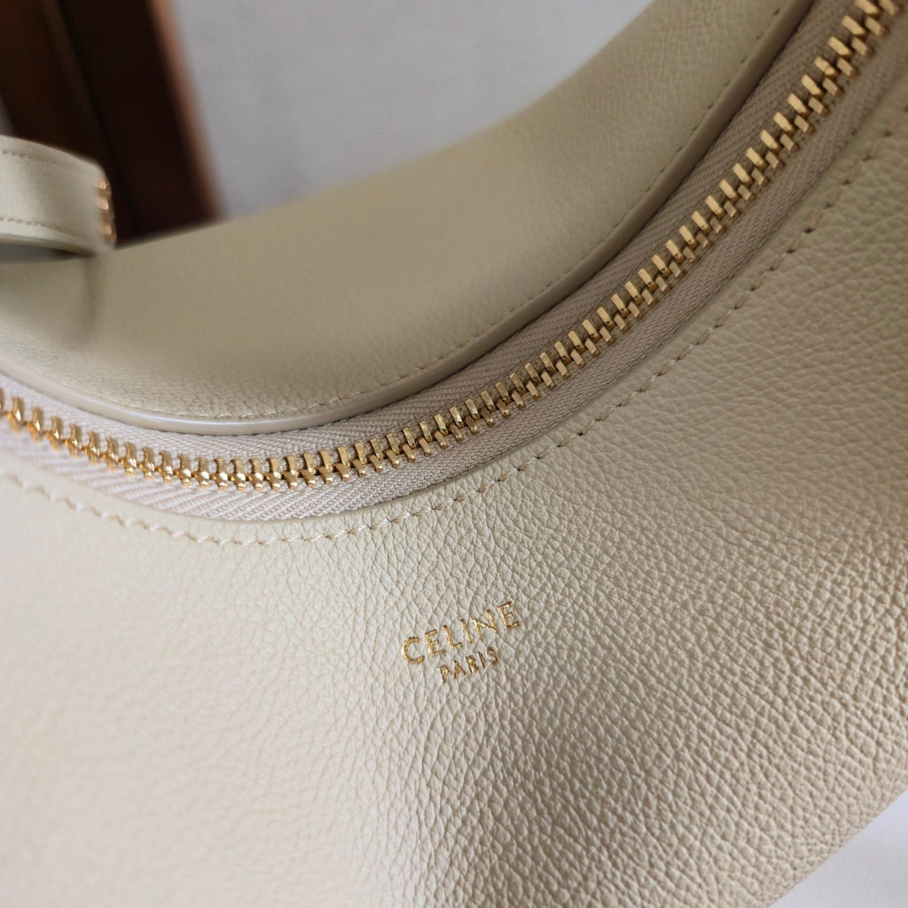 CELINE 25S TEEN LULU BAG 24MM IN BEIGE CALFSKIN GOLD HARDWARE