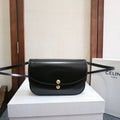 CELINE 25S DUO WALLET ON STRAP 20MM IN BLACK SHINY CALFSKIN
