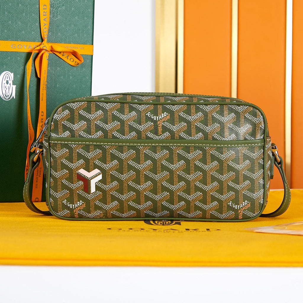CAP-VERT PM BAG 22 IN WOODLAND GREEN GOYARDINE CANVAS