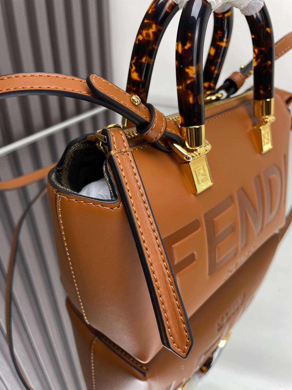 BY THE WAY MINI 18 IN BURNT ORANGE EMBOSSED CALFSKIN GOLD HARDWARE