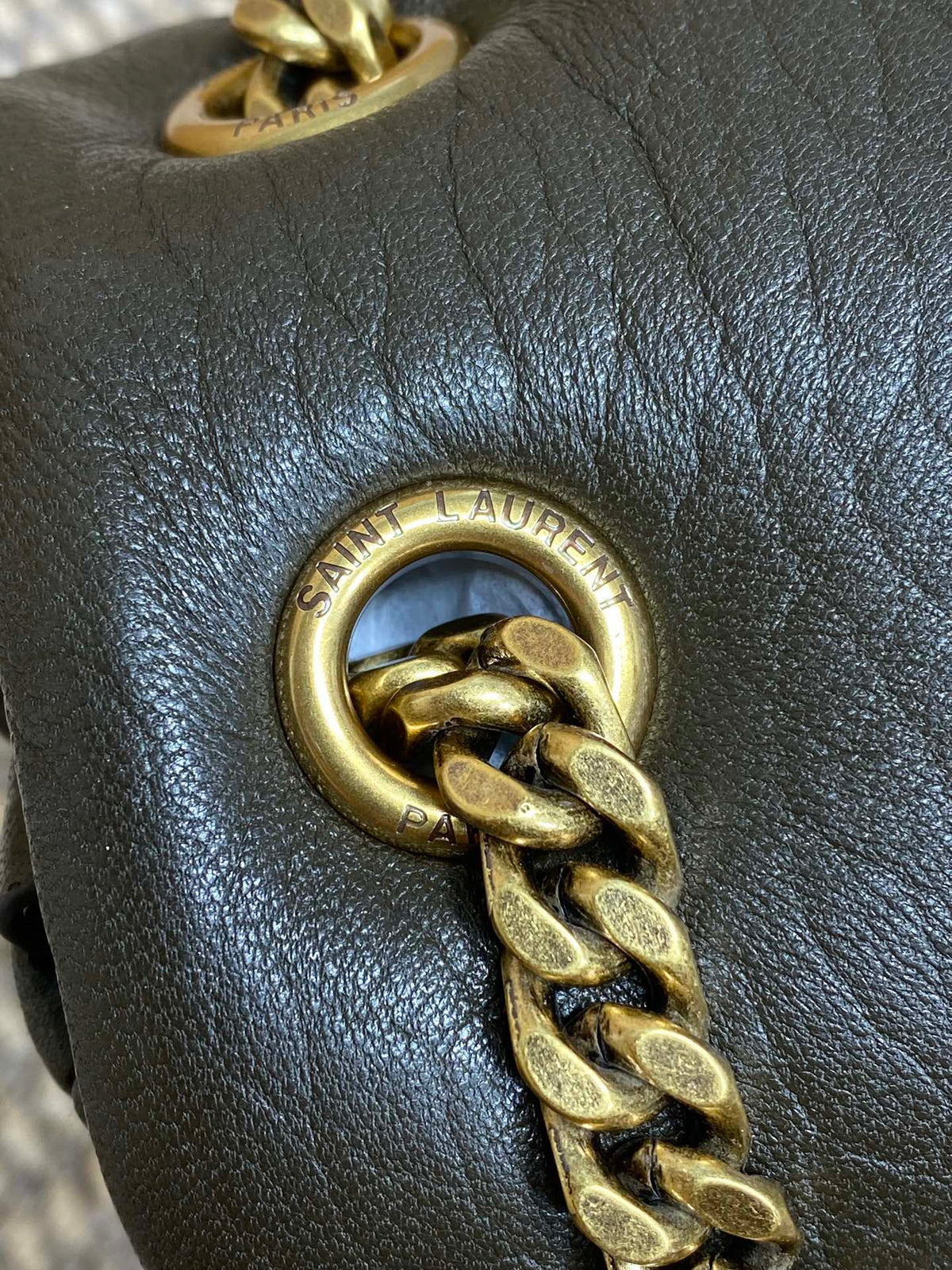 CALYPSO 36 CHAIN BAG IN DARK GREEN LAMBSKIN