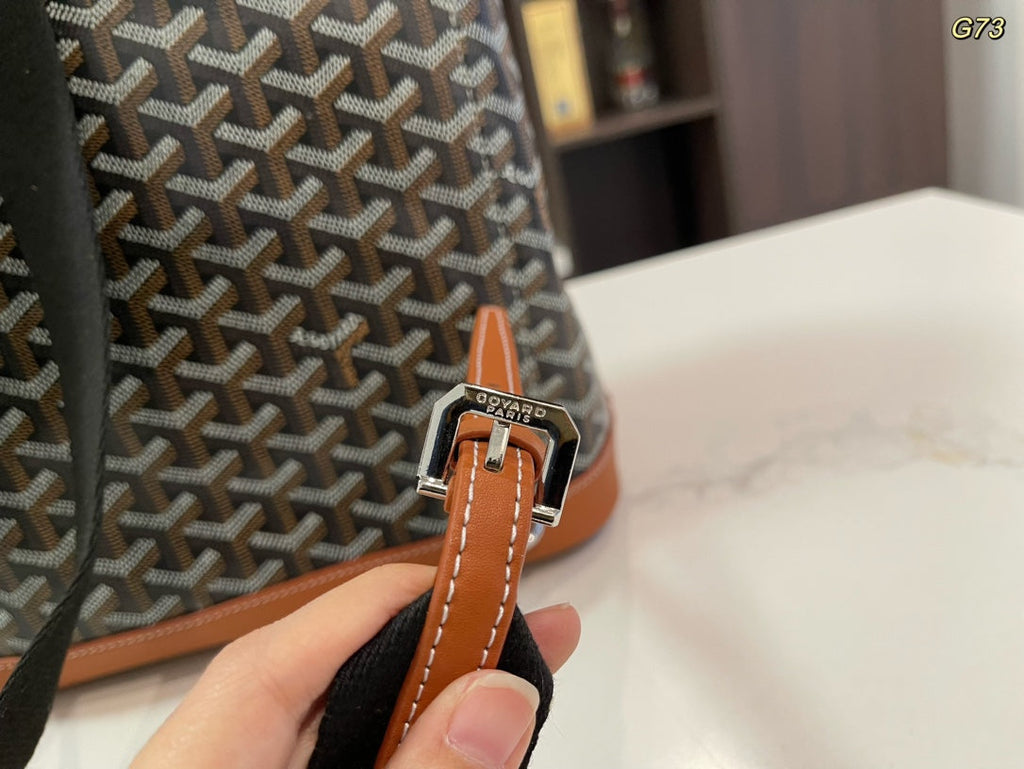 ALPIN BACKPACK 37 IN BROWN LAMBSKIN AND GOYARDINE CANVAS