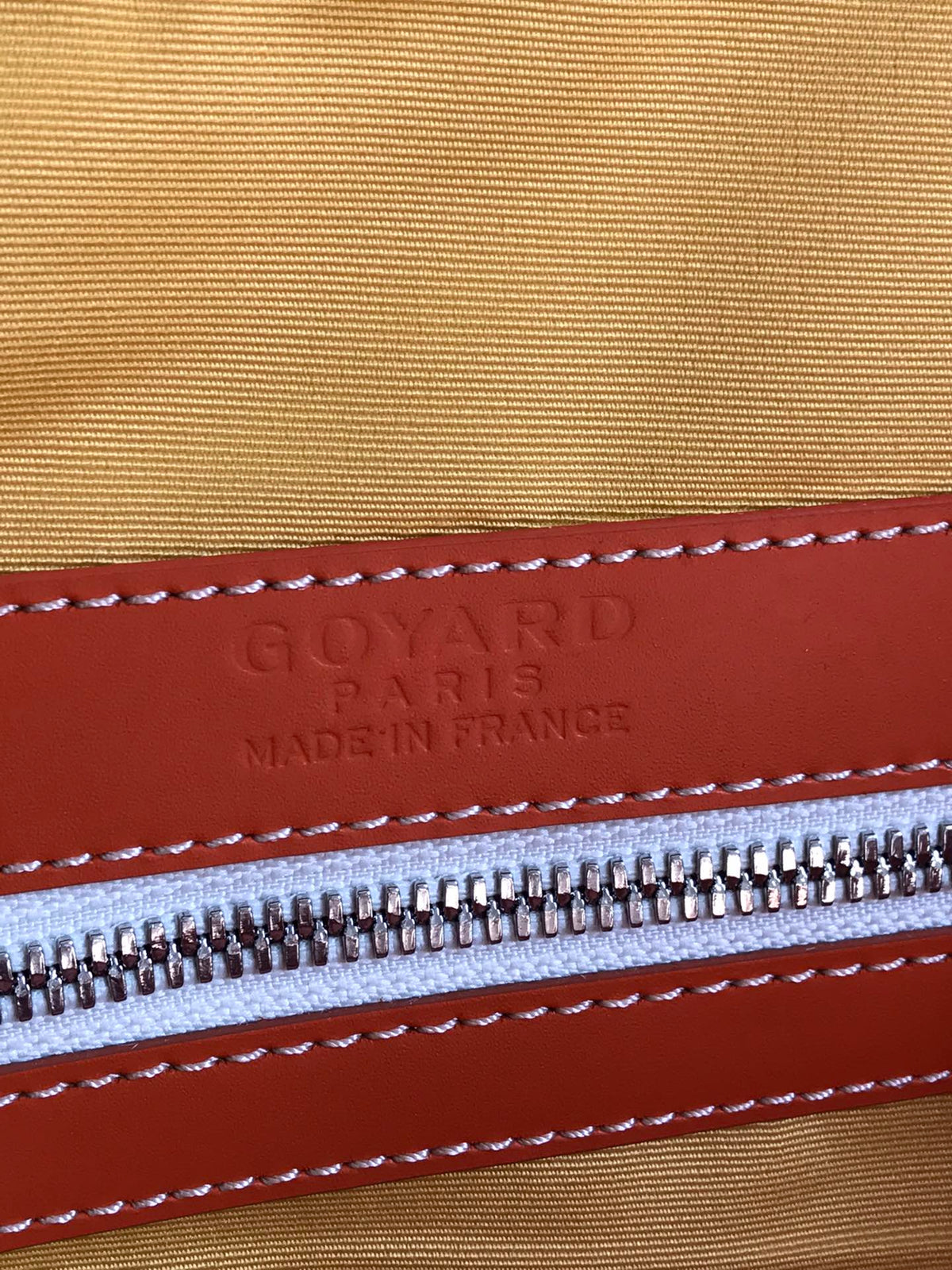 BOSTON 50 BAG IN ORANGE GOYARDINE CANVAS AND CALFSKIN TRIM