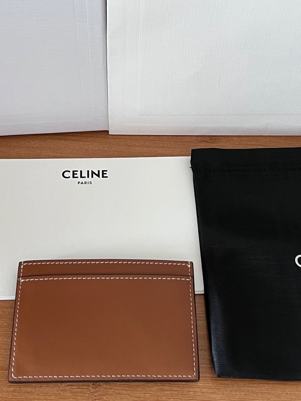 CELINE 25S CARD HOLDER CUIR TRIOMPHE 11 IN BROWN SHINY CALFSKIN